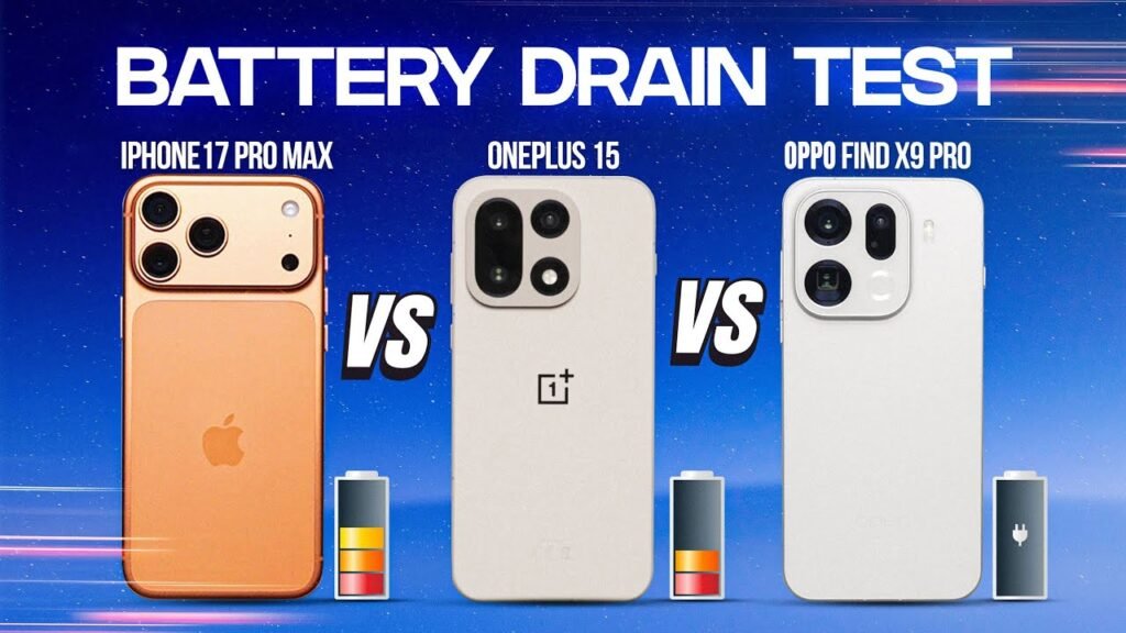 OnePlus 15 vs Oppo Find X9 Pro vs iPhone 17 Pro Max EXTREME Battery Drain Test